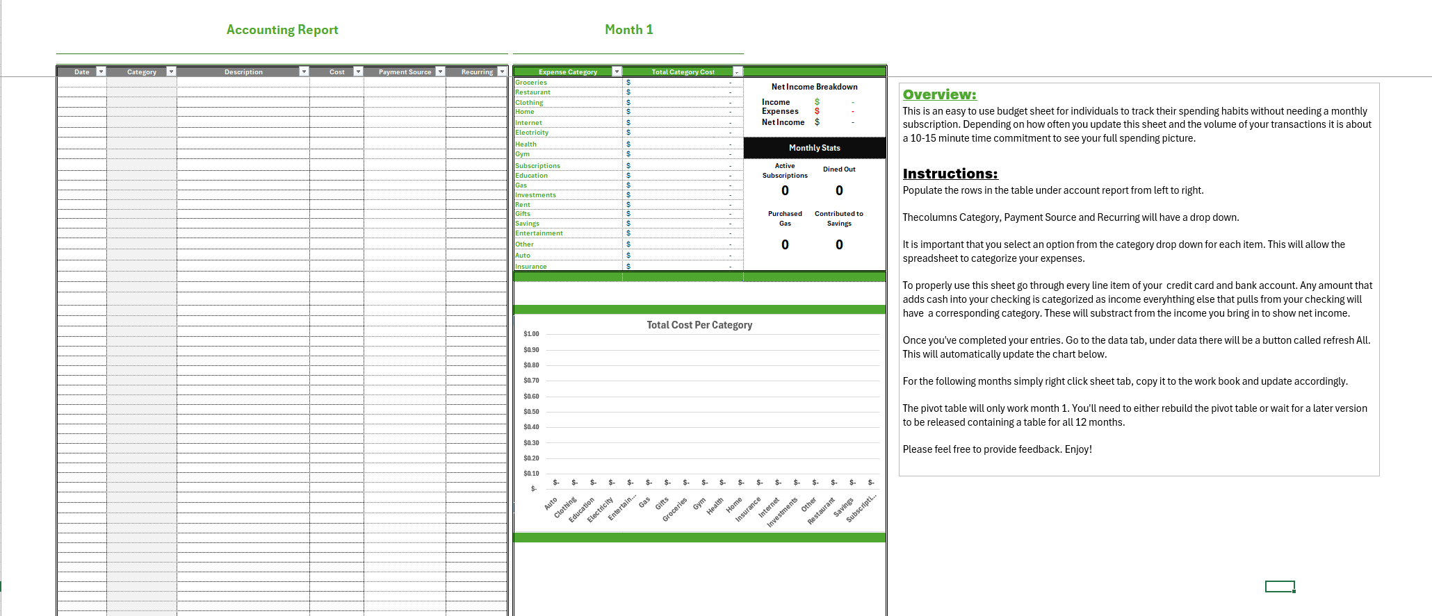Budget Spreadsheet Template preview